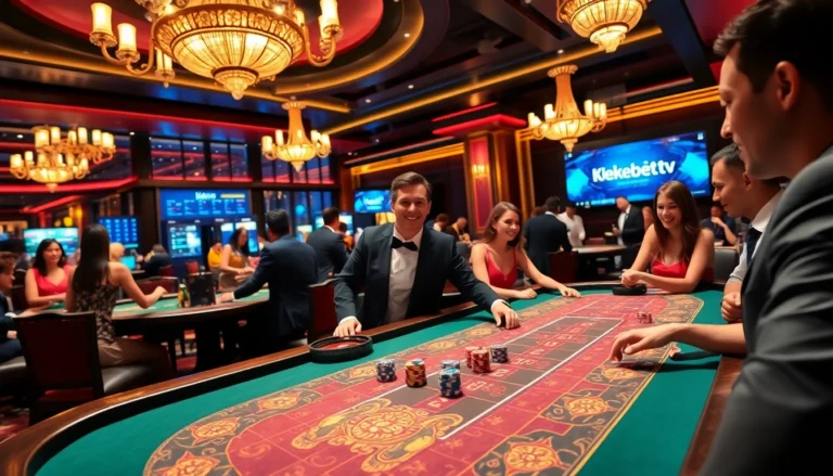 Experience the thrill of gambling with kebet tv at a vibrant casino table filled with action and excitement.