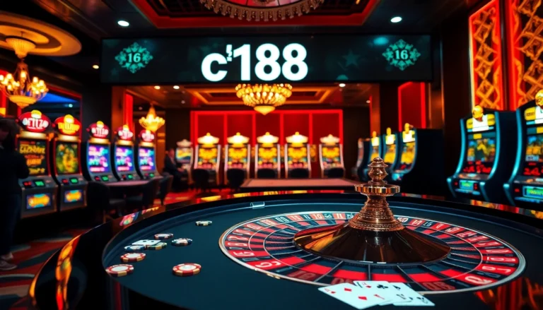 Experience the thrill of c168 with players enjoying high-stakes bets at a casino roulette table.