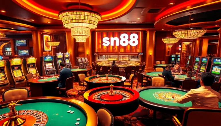 Players celebrate big wins at sn88 casino tables, showcasing exciting moments at poker and roulette.