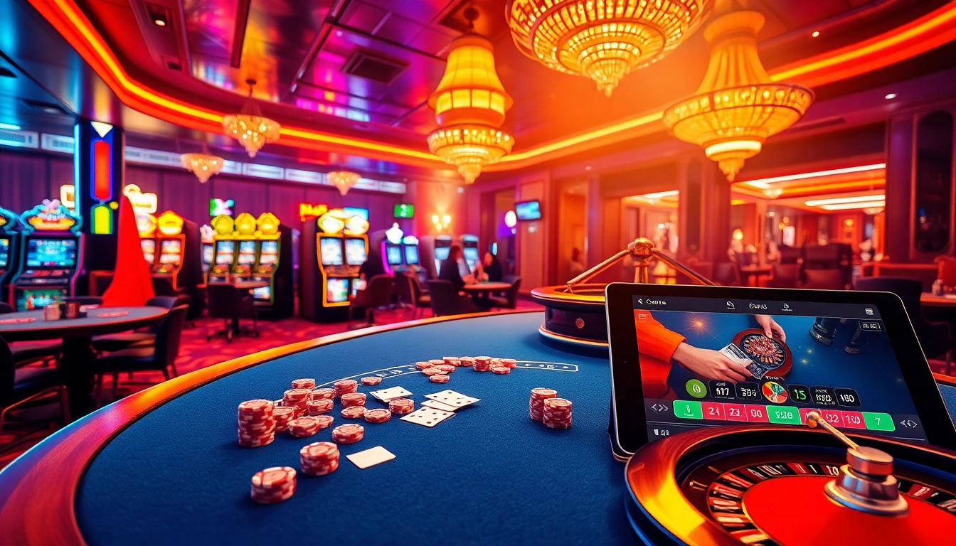 F8bet casino players engage in thrilling poker action with vibrant chips and cards