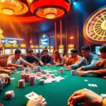 Experience the thrill of kp88 at a vibrant poker table filled with high-stakes action and colorful chips.